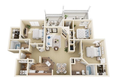 3D floor plan of the andrew